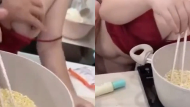 Nấu cháo chưa xong vợ dâm đã bị chồng chịch